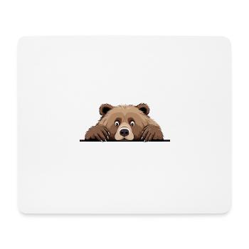 Bär Peeking Niedliche Entzückende Lustige Tier Karikatur - Mousepad (Querformat) - Weiß - Vorne