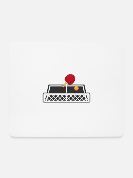 Tischtennis Tischtennis-Platte Schläger Ball - Mousepad (Querformat) - Weiß