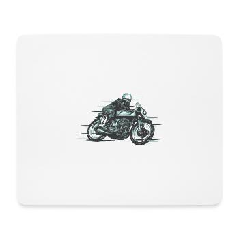 Motorcyclist classic motorcycle racing - Mouse Pad (horizontal) - white - Front