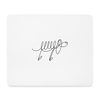 Kleiner abstrakter Dackel Lineart - Mousepad (Querformat) - Weiß - Vorne