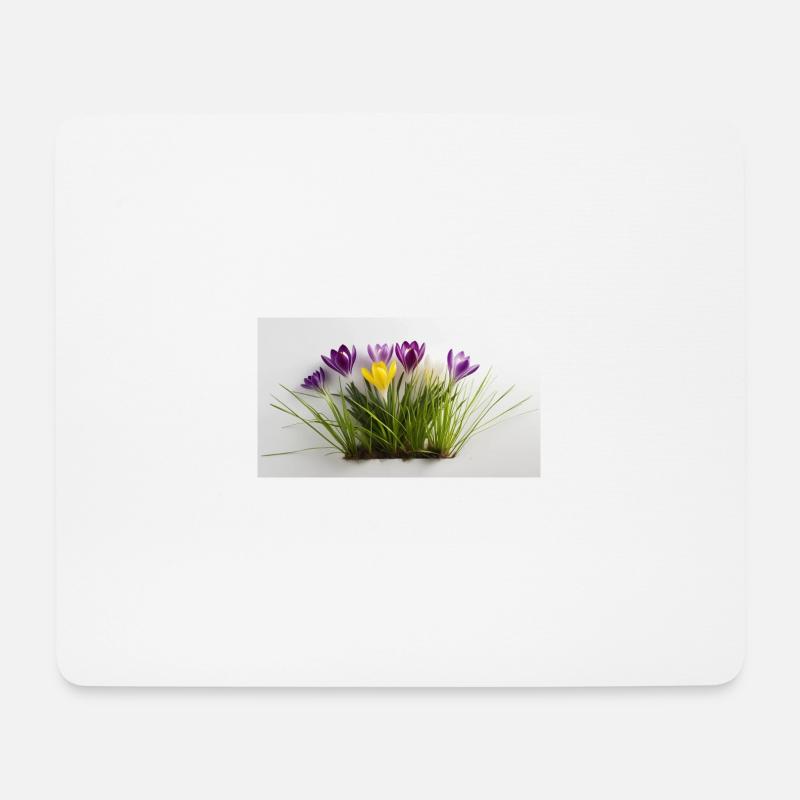 Krokusse - Mousepad (Querformat) - Weiß