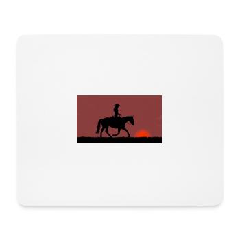 Western Reiter Sonnenuntergang - Mousepad (Querformat) - Weiß - Vorne