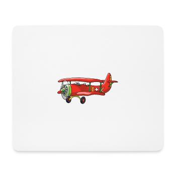 Biplan - Tapis de souris (format paysage) - blanc - Devant