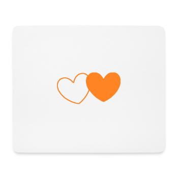 Valentine's Day Heart Orange - Mouse Pad (horizontal) - white - Front