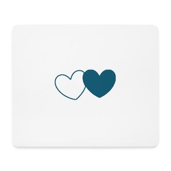 blue heart heart gift Valentine's Day couples - Mouse Pad (horizontal) - white - Front
