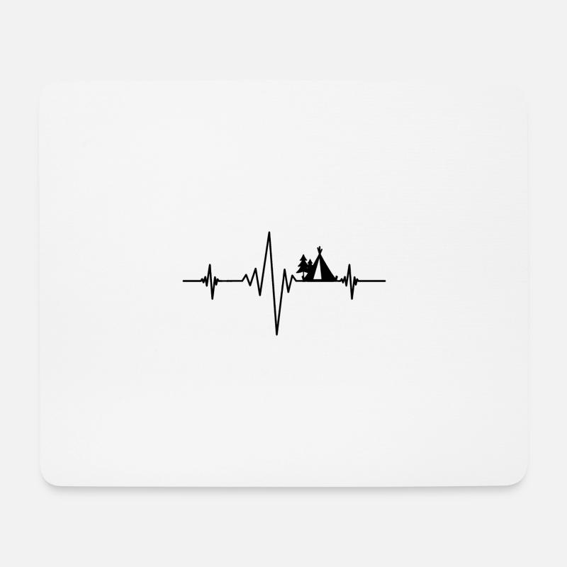 Heartbeat Camping - Mousepad (Querformat) - Weiß