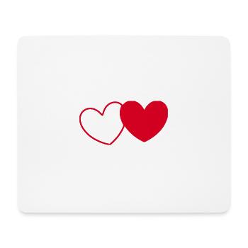 coeur rouge, coeur rouge, coeur rouge, cadeau, fête des mères - Tapis de souris (format paysage) - blanc - Devant