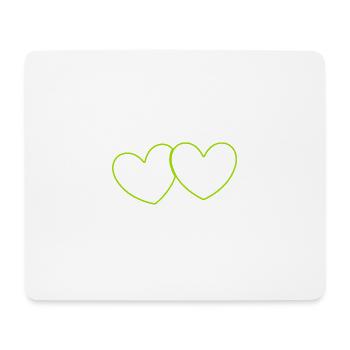 green heart green couples gift valentine's day - Mouse Pad (horizontal) - white - Front