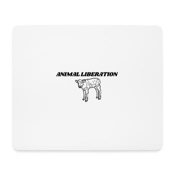 Animal Liberation Calf - Mouse Pad (horizontal) - white - Front