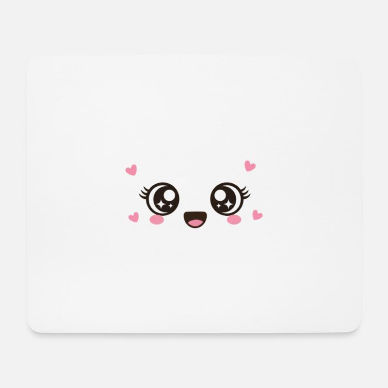 Kawaii Süsse Augen - Mousepad (Querformat) - Weiß