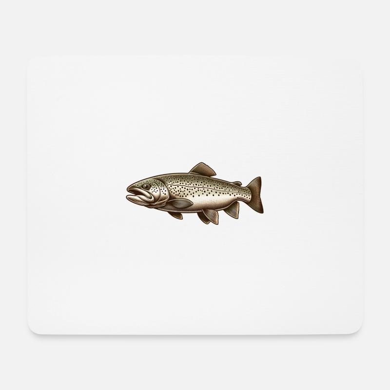 Trout - Mouse Pad (horizontal) - white