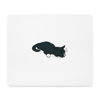 Chat endormi - Tapis de souris (format paysage) - blanc - Devant