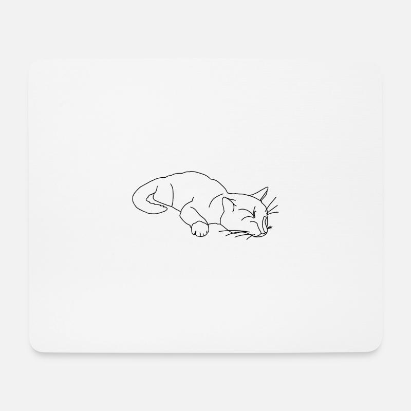 schlafende Katze Skizze - Mousepad (Querformat) - Weiß