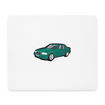 Türkises Retro-Coupé Cartoon-Design - Mousepad (Querformat) - Weiß - Vorne