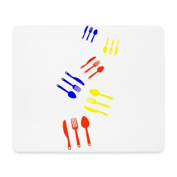 Fork cutlery - Mouse Pad (horizontal) - white - Front
