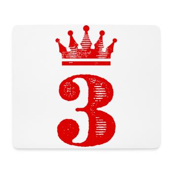 3 Zahl Krone - Mousepad (Querformat) - Weiß - Vorne