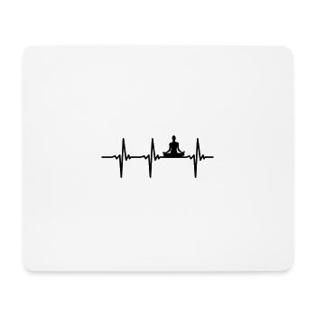 Battements de coeur Yoga Vector - Tapis de souris (format paysage) - blanc - Devant
