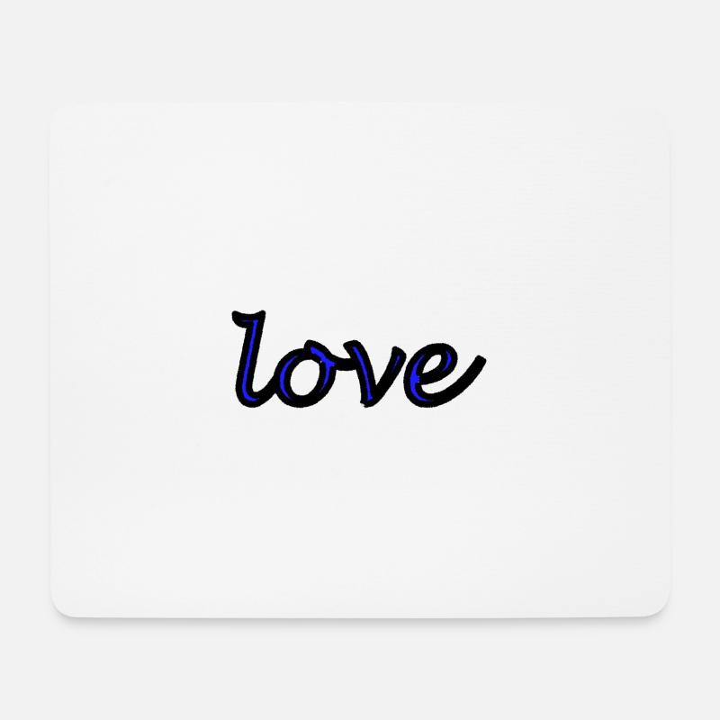 Love blau - Mousepad (Querformat) - Weiß