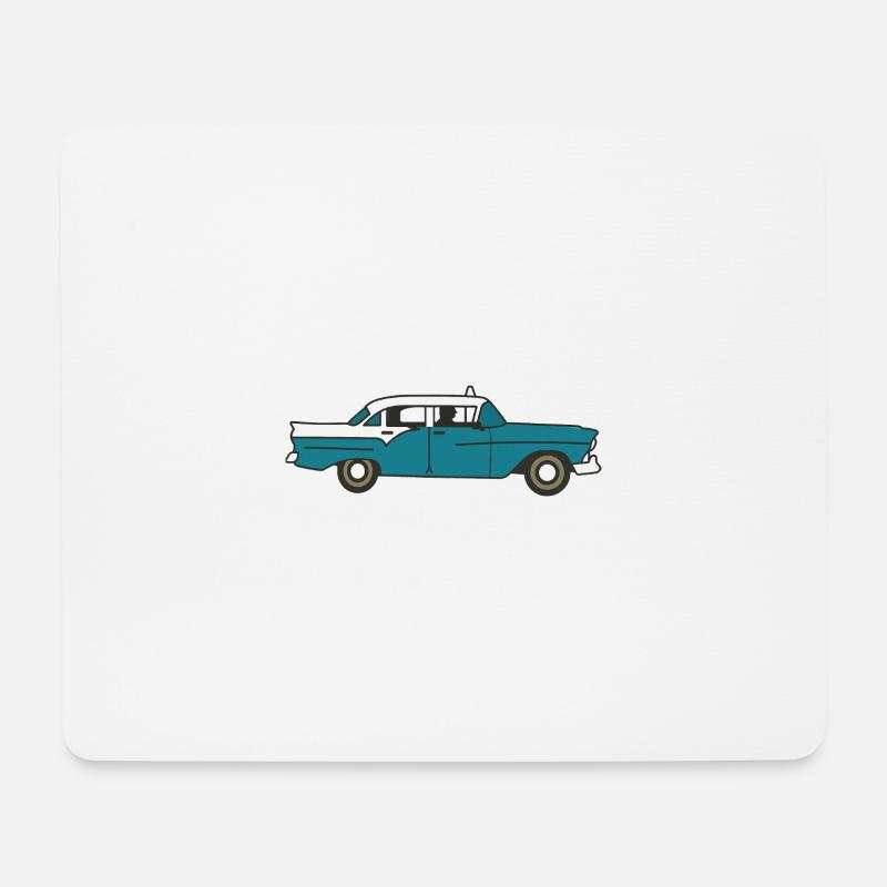 Kubanisches Oldtimer-Auto - Mousepad (Querformat) - Weiß