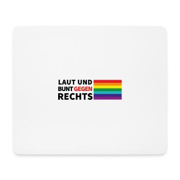 laut und bunt gegen rechts flagge rechts - Mousepad (Querformat) - Weiß - Vorne