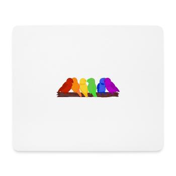 Regenbogen der Vögel - Mousepad (Querformat) - Weiß - Vorne