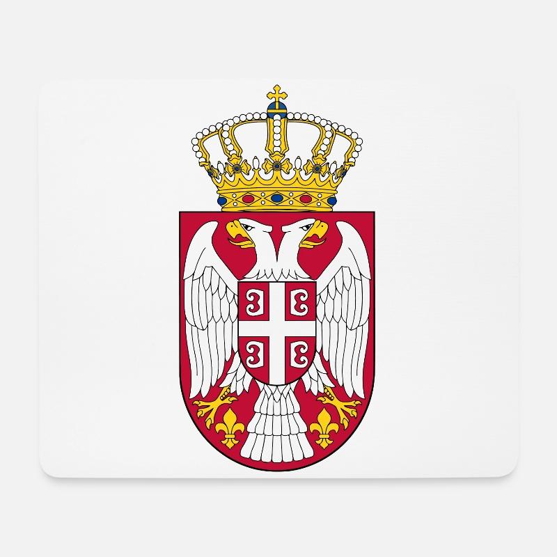 Serbien Wappen - Mousepad (Querformat) - Weiß
