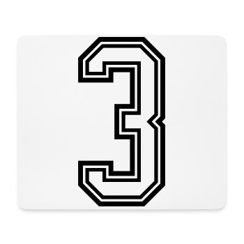 3 Number symbol - Mouse Pad (horizontal) - white - Front