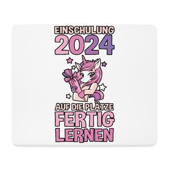 Écolier de 1ère année Rentrée Unicorn Einschulun - Tapis de souris (format paysage) - blanc - Devant