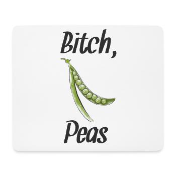 Vegan vegan vegan peas black - Mouse Pad (horizontal) - white - Front