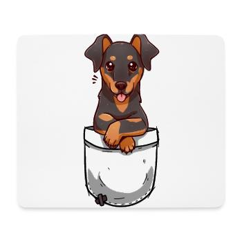 Pocket Cute Dobermann Dog - Mouse Pad (horizontal) - white - Front