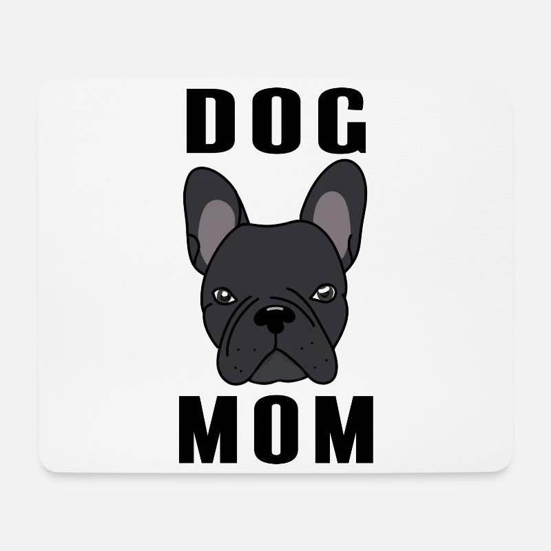 Bulldogge MOM - Mousepad (Querformat) - Weiß