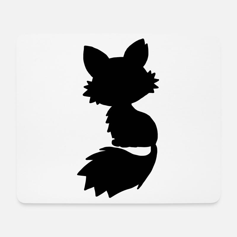 Fuchs Sillhouette / fox graphic - Mousepad (Querformat) - Weiß