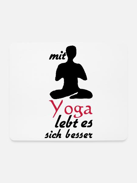 Yoga Leben Sprüche Geschenk - Mousepad (Querformat) - Weiß