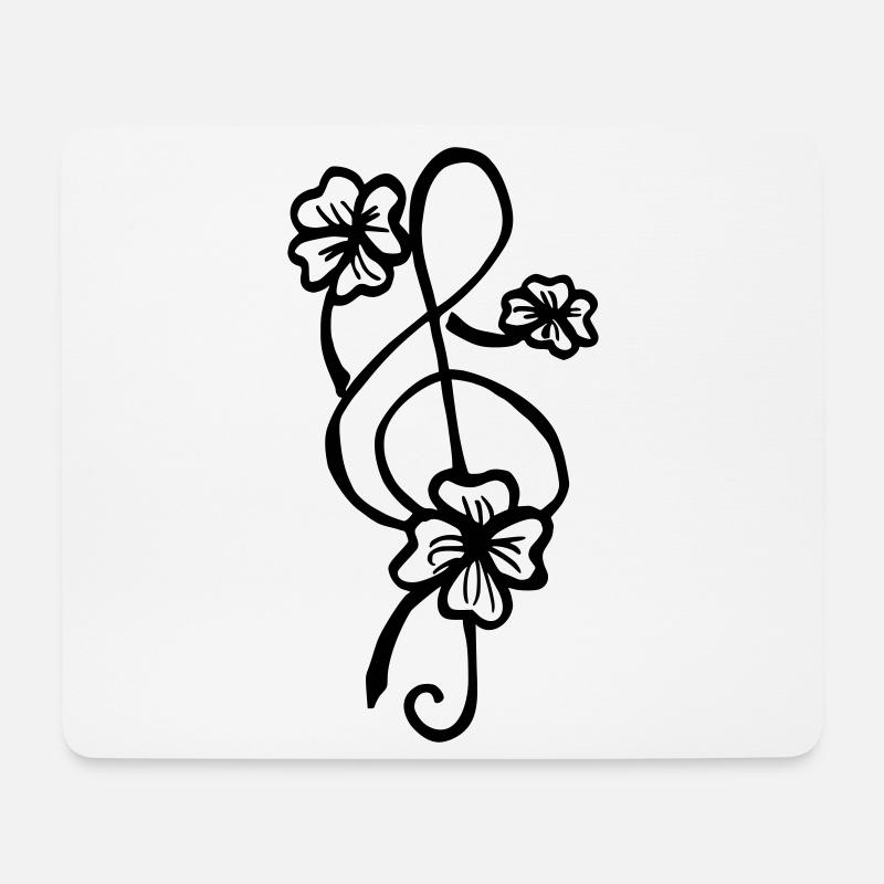 Clef shamrock - Tapis de souris (format paysage) - blanc
