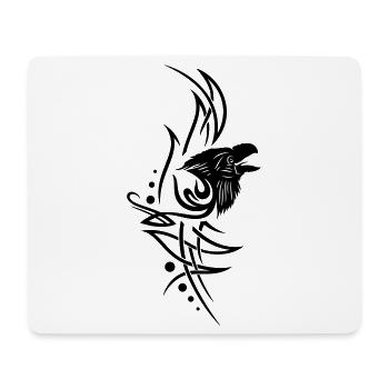 Rabe, raven, Tribal, Tattoo - Mousepad (Querformat) - Weiß - Vorne