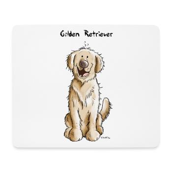 Golden Retriever - Tapis de souris (format paysage) - blanc - Devant