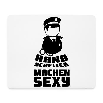 Handschellen sexy Polizei Polizist Geschenk Spruch - Mousepad (Querformat) - Weiß - Vorne