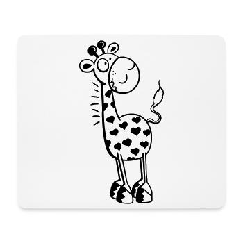 Cute Giraffe with hearts - Mouse Pad (horizontal) - white - Front