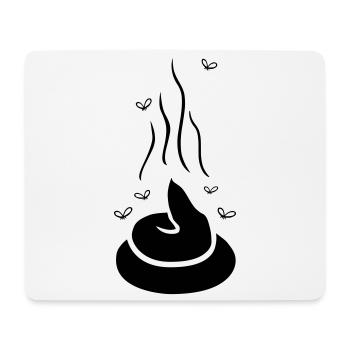 Dampfender Scheißhaufen mit Fliegen - einfärbbar - Mousepad (Querformat) - Weiß - Vorne