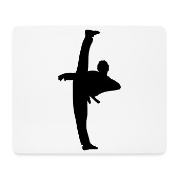 High Kick von Taekwondo oder Karate Schattenfigur - Mousepad (Querformat) - Weiß - Vorne