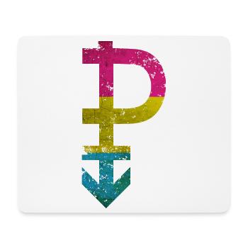 Symbol Pansexualität Stolz Flagge Grunge Effekt - Mousepad (Querformat) - Weiß - Vorne