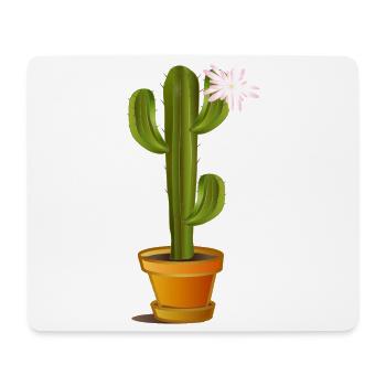 Cactus enchanteur dans un pot de fleurs avec fleur - Tapis de souris (format paysage) - blanc - Devant