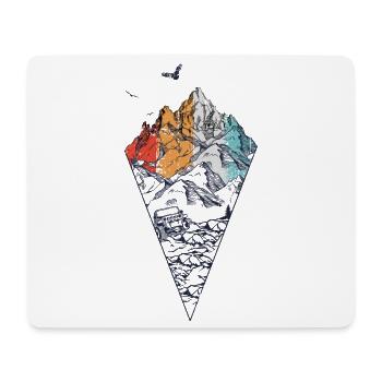 T-shirt géométrique Prismatic Mountain - Tapis de souris (format paysage) - blanc - Devant