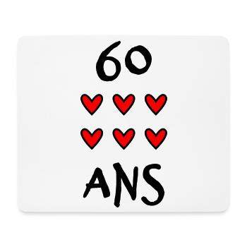 60. 60 ANS. 60e ANNIVERSAIRE. ANNIVERSAIRE 60 ANS. - Tapis de souris (format paysage) - blanc - Devant