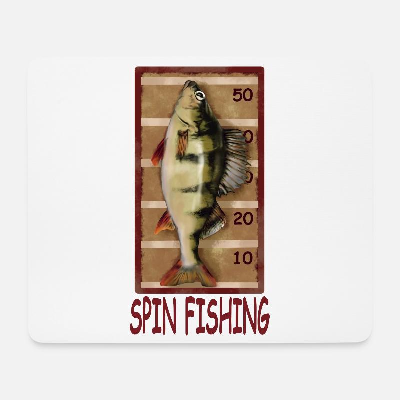 Spinnangeln und Rekordbarsch - Angeln - Mousepad (Querformat) - Weiß