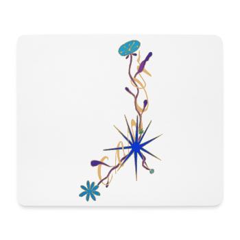 Cancer – Signe du zodiaque élégant et fleurs - Tapis de souris (format paysage) - blanc - Devant