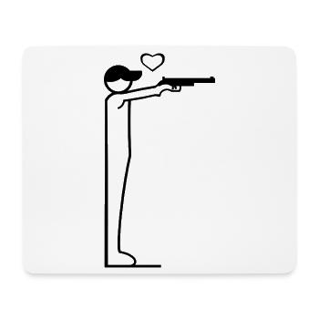 Minimalist pistol shooter design - Mouse Pad (horizontal) - white - Front