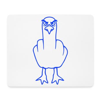 Seagull middle finger insult stinky finger naughty - Mouse Pad (horizontal) - white - Front