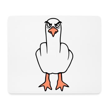 Seagull middle finger insult stinky finger naughty - Mouse Pad (horizontal) - white - Front