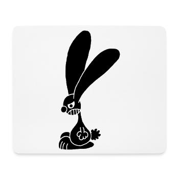 Mürrisches schwarzes Kaninchen - Mousepad (Querformat) - Weiß - Vorne